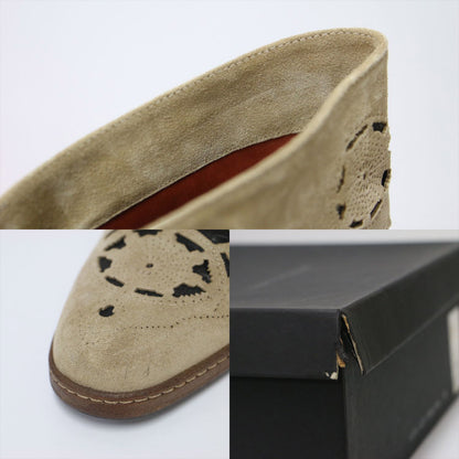 スエード カットワーク ロング ブーツ / ウエスタンブーツ ラウンドトゥ 牛革