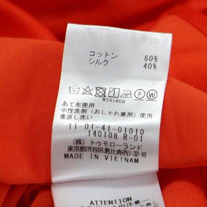 24春夏 コットン シルク サテン ピンタック ギャザー ブラウス / シャツ 長袖 フリルカラー ボリュームスリーブ Aライン