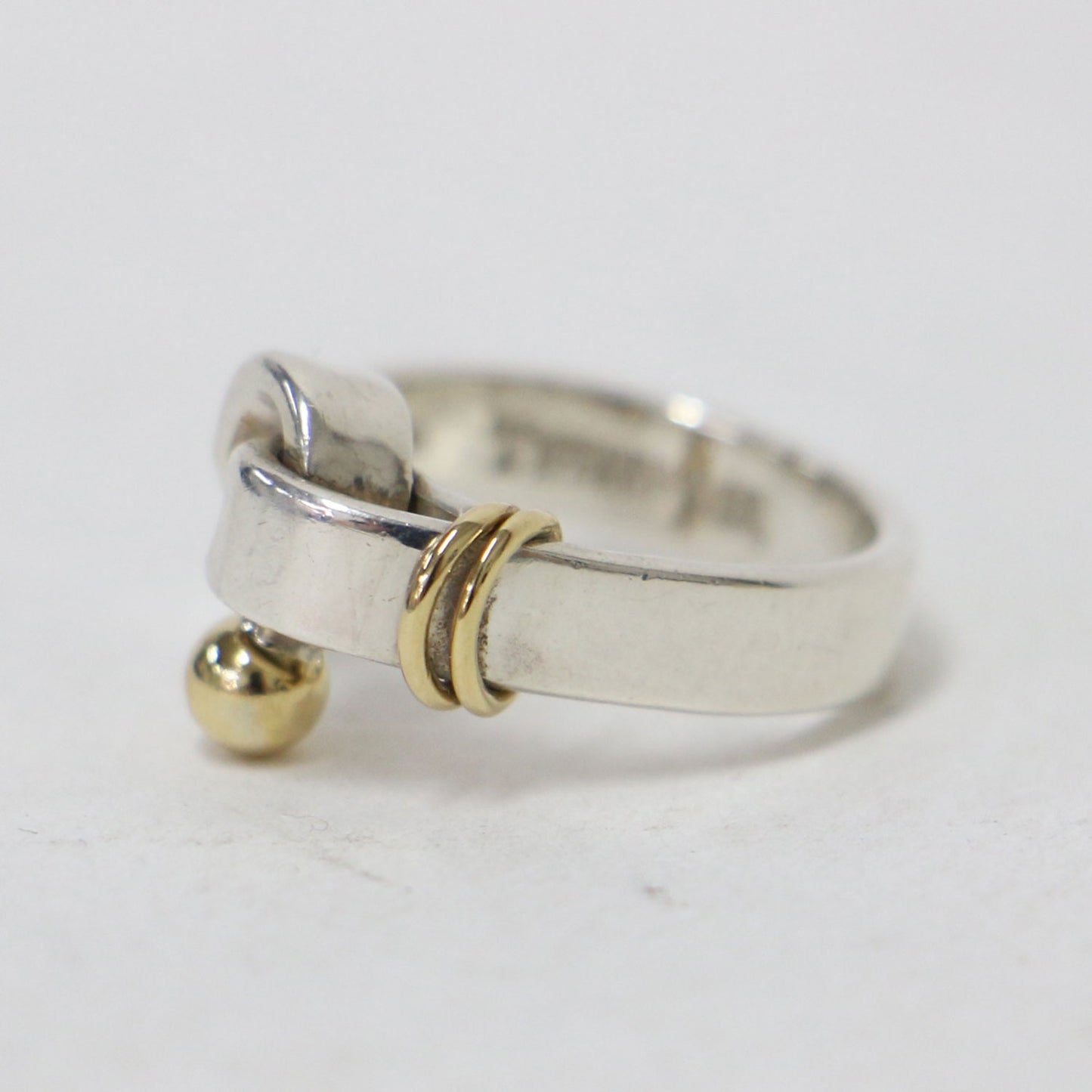 フック&アイ リング / 指輪 コンビ SV925 K18 ヴィンテージ