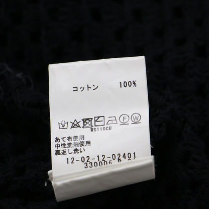 21春夏 ハンドクロシェ ハーフスリーブシャツ / ニット 半袖 ドロップショルダー オーバーサイズ コットン ウォッシャブル
