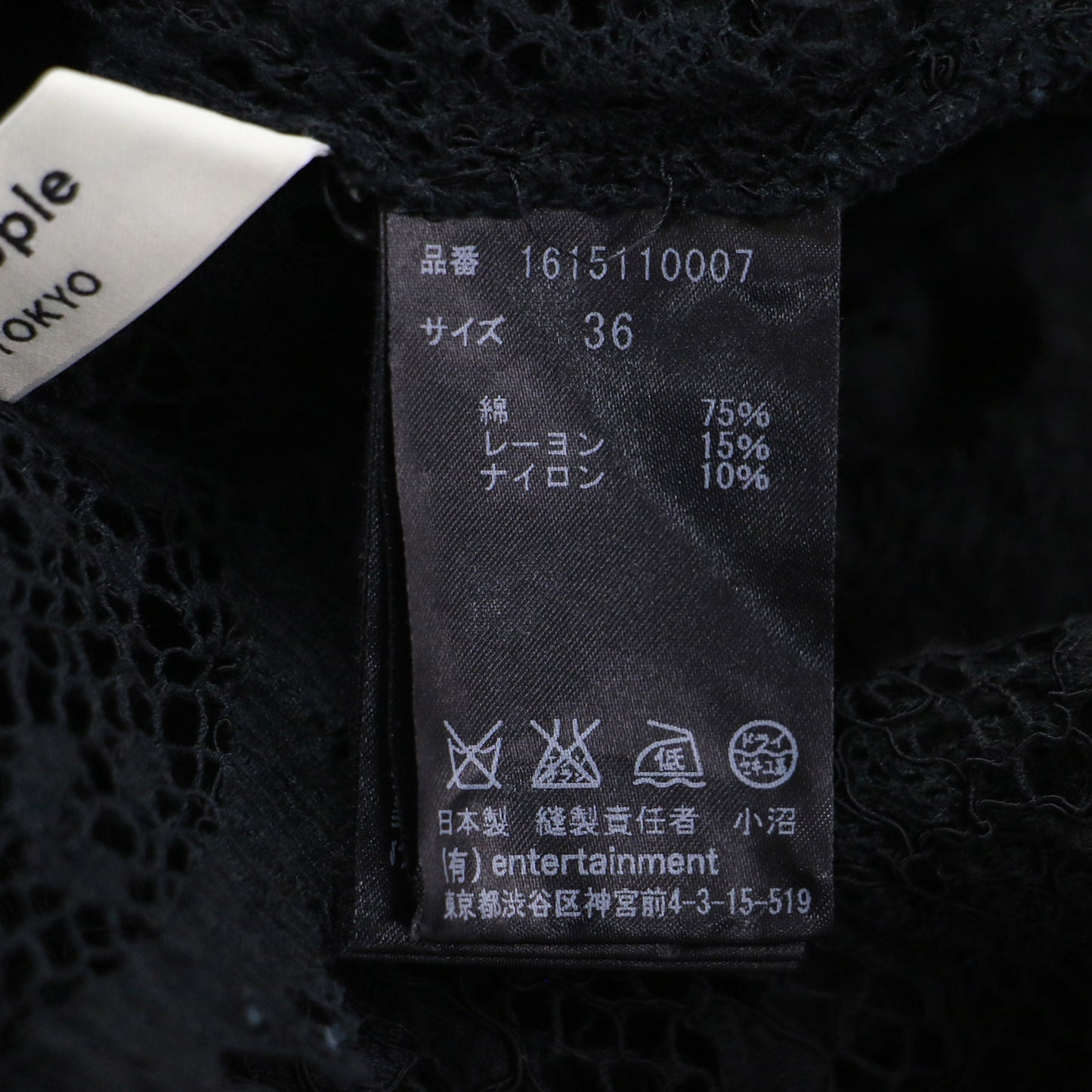 総レース Vネック プルオーバー / ブラウス 半袖 ワイド シアー コットン