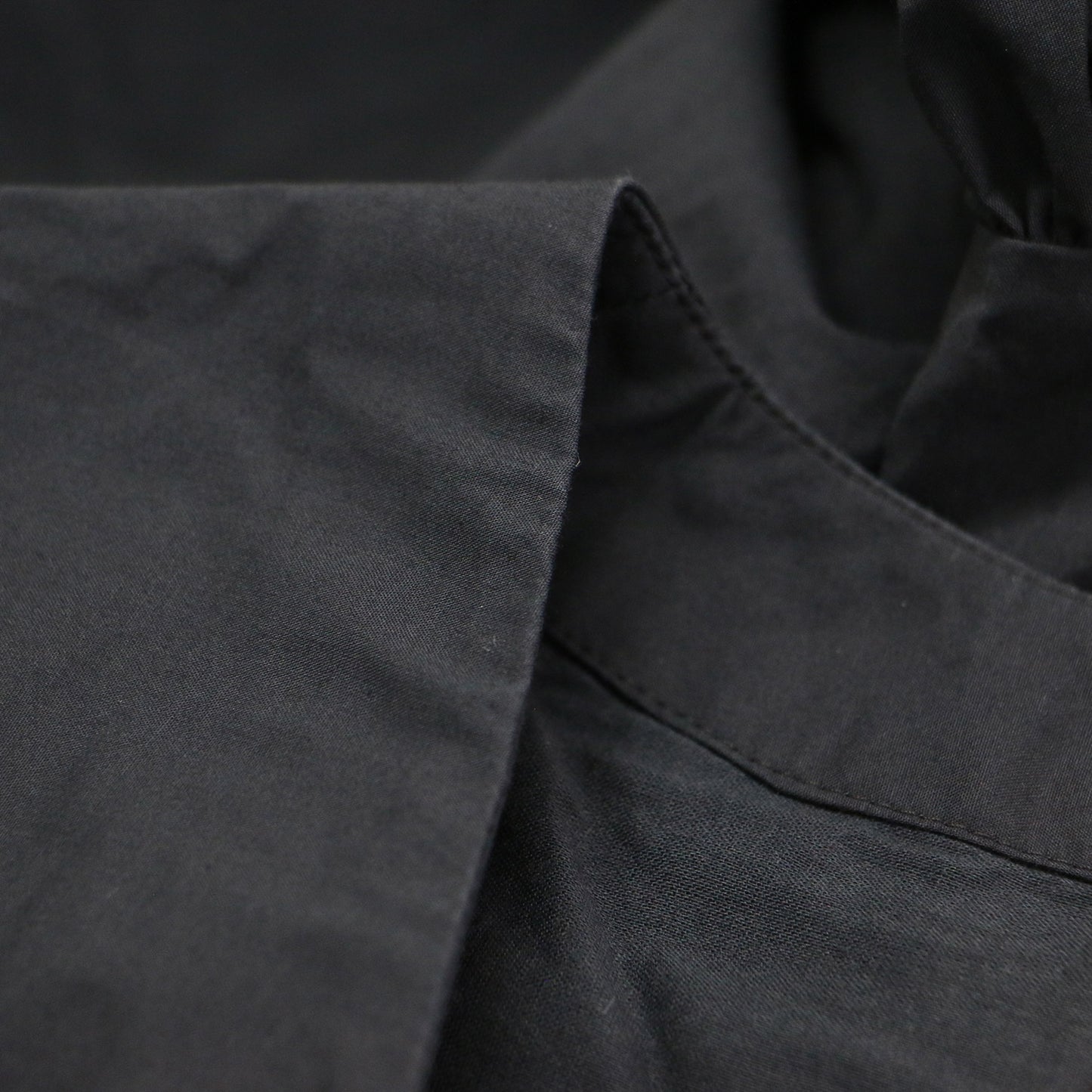 Vネック 切替 フレア ドレス / ワンピース 長袖 ロング丈 ギャザー タック コットン