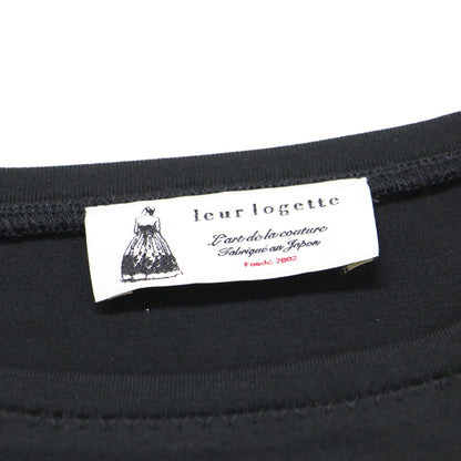 ノースリーブ リボン デザイン カットソー / Tシャツ フレンチスリーブ ストレッチ コットン