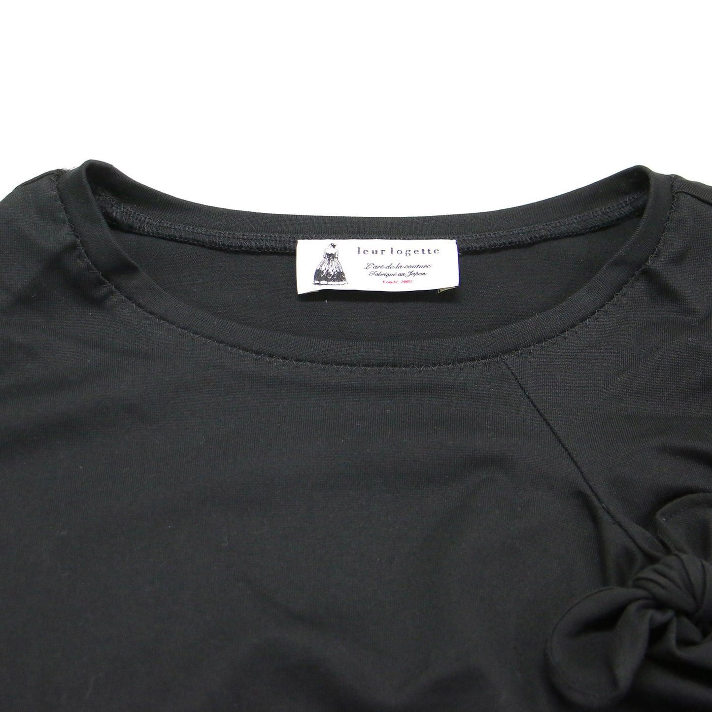 ノースリーブ リボン デザイン カットソー / Tシャツ フレンチスリーブ ストレッチ コットン