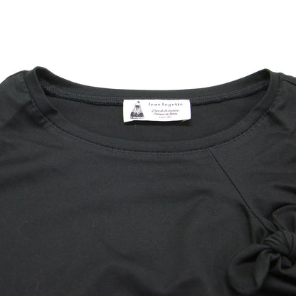 ノースリーブ リボン デザイン カットソー / Tシャツ フレンチスリーブ ストレッチ コットン