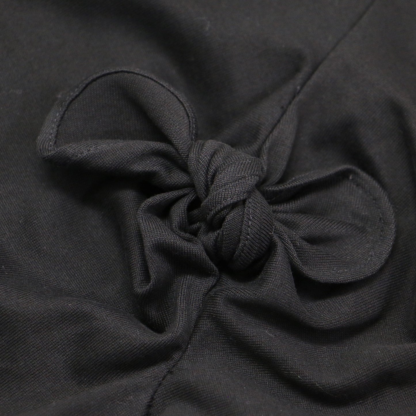 ノースリーブ リボン デザイン カットソー / Tシャツ フレンチスリーブ ストレッチ コットン