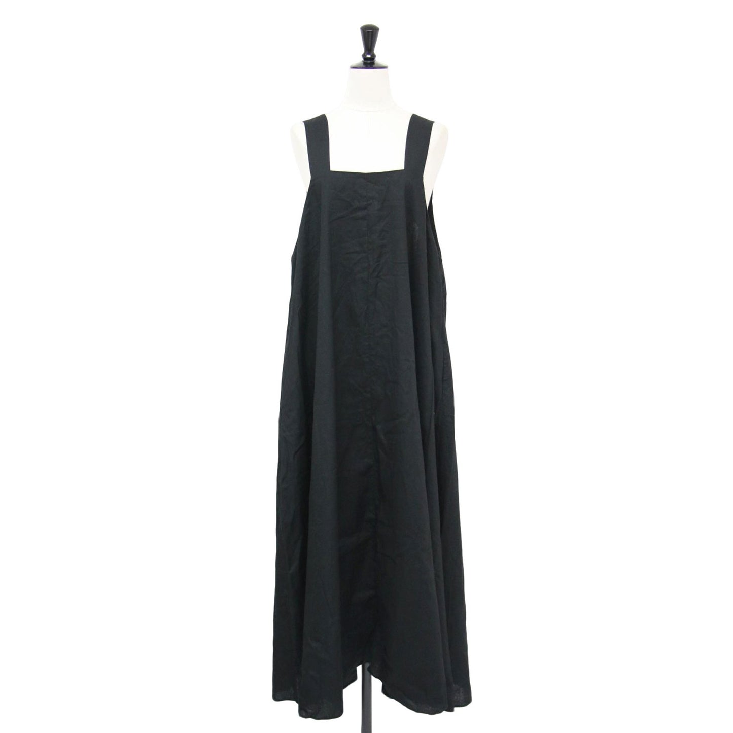 24春夏 コットン リネン バックオープン ドレス / Back open dress ワンピース ノースリーブ スクエアネック ロング丈