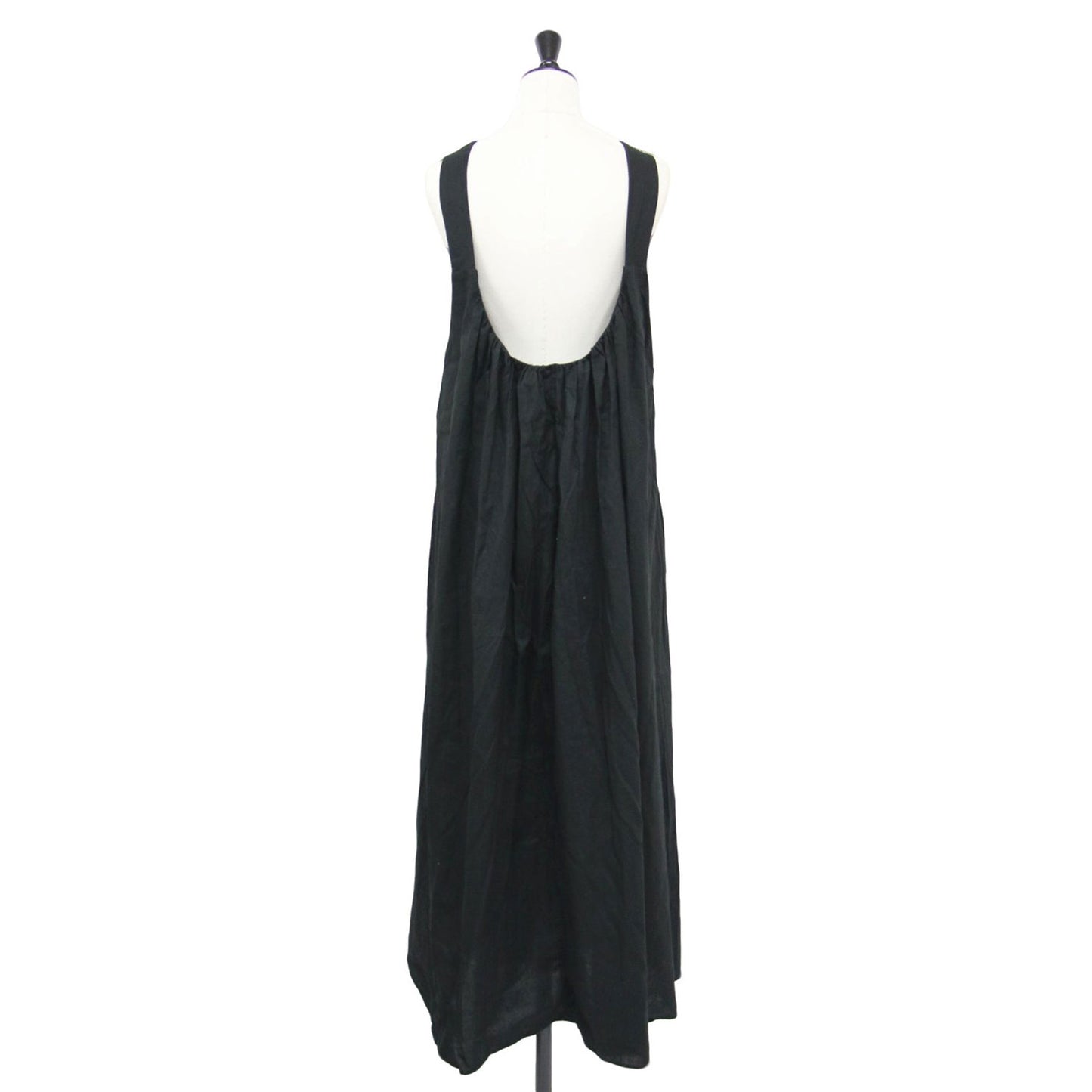 24春夏 コットン リネン バックオープン ドレス / Back open dress ワンピース ノースリーブ スクエアネック ロング丈