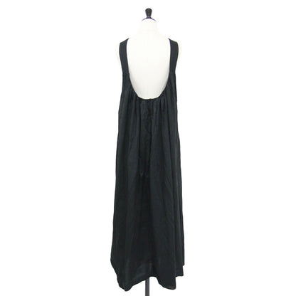 24春夏 コットン リネン バックオープン ドレス / Back open dress ワンピース ノースリーブ スクエアネック ロング丈