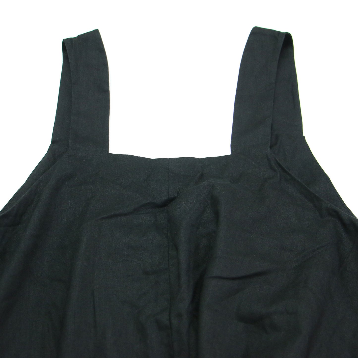 24春夏 コットン リネン バックオープン ドレス / Back open dress ワンピース ノースリーブ スクエアネック ロング丈