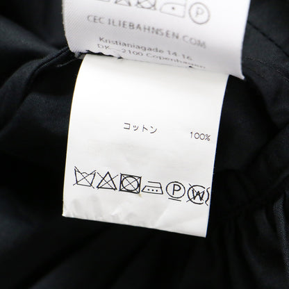 パフスリーブ ティアード ボリューム ロング ワンピース / ドレス マキシ丈 半袖 クルーネック リボン コットン