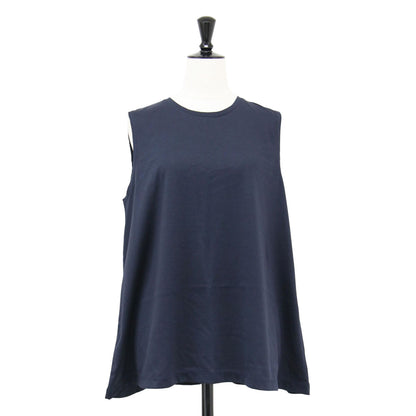 25春夏 ファインコットン テントライン プルオーバー / カットソー ノースリーブ クルーネック フレア ジャージー素材