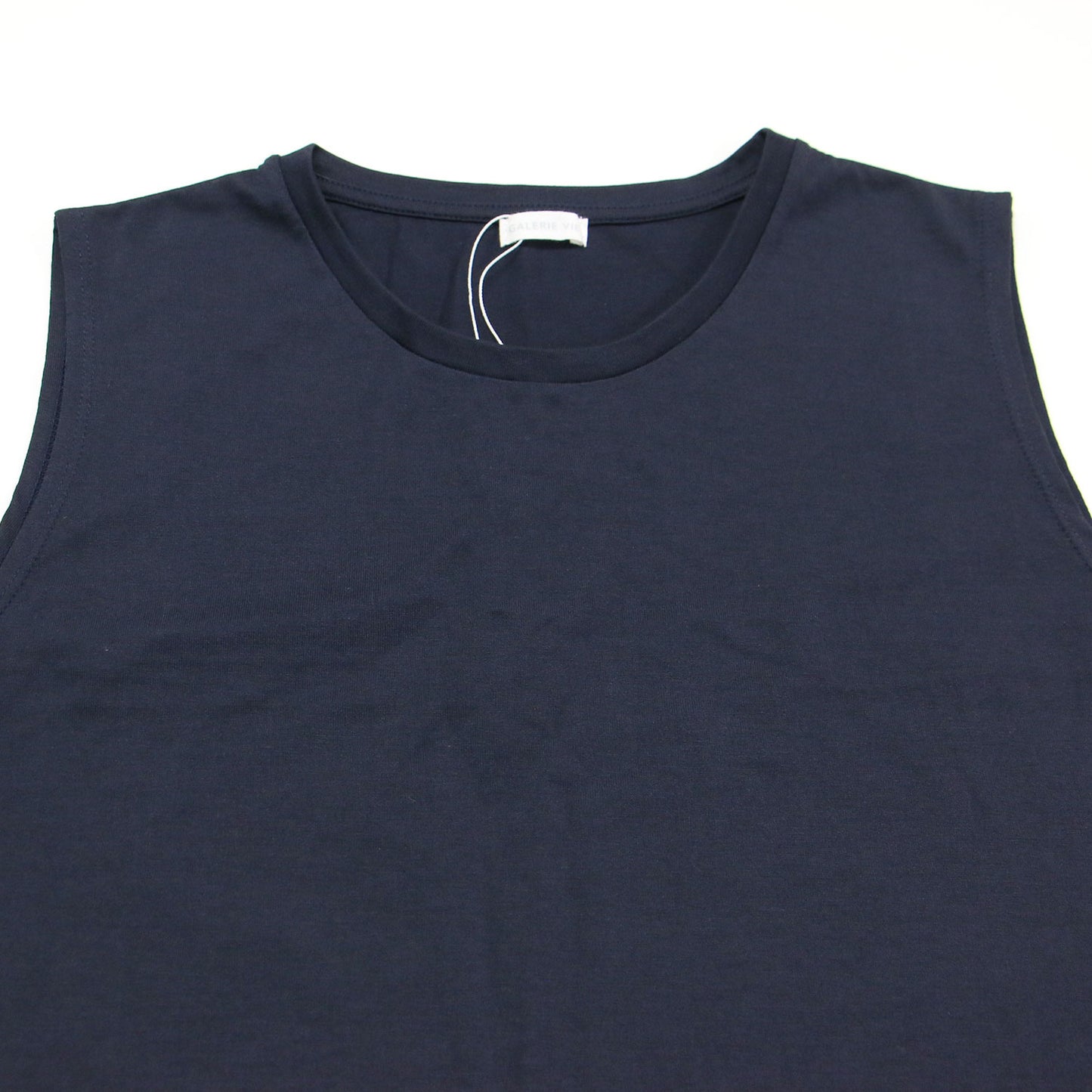 25春夏 ファインコットン テントライン プルオーバー / カットソー ノースリーブ クルーネック フレア ジャージー素材