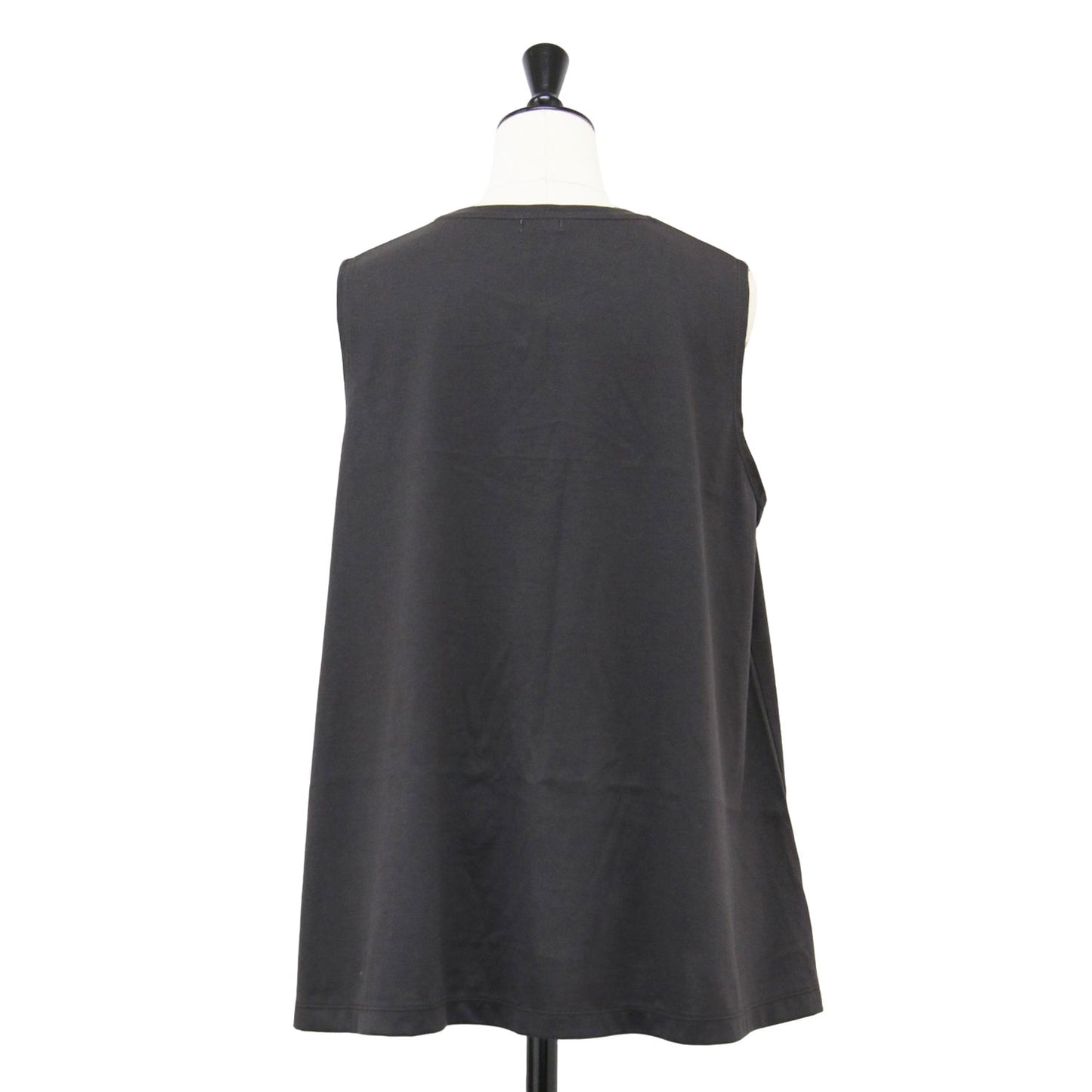 25春夏 ファインコットン テントライン プルオーバー / カットソー ノースリーブ クルーネック フレア ジャージー素材