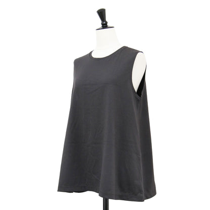 25春夏 ファインコットン テントライン プルオーバー / カットソー ノースリーブ クルーネック フレア ジャージー素材