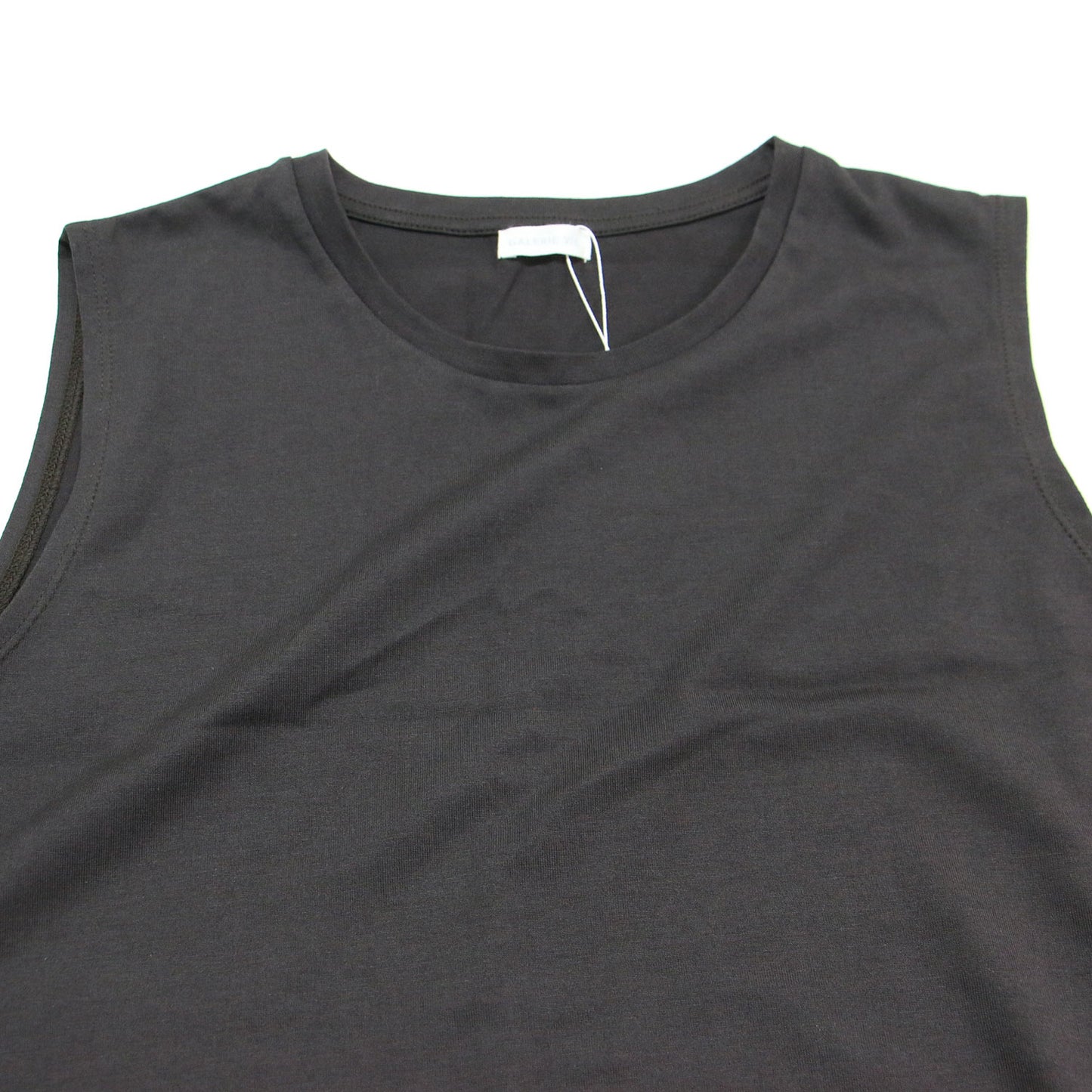 25春夏 ファインコットン テントライン プルオーバー / カットソー ノースリーブ クルーネック フレア ジャージー素材