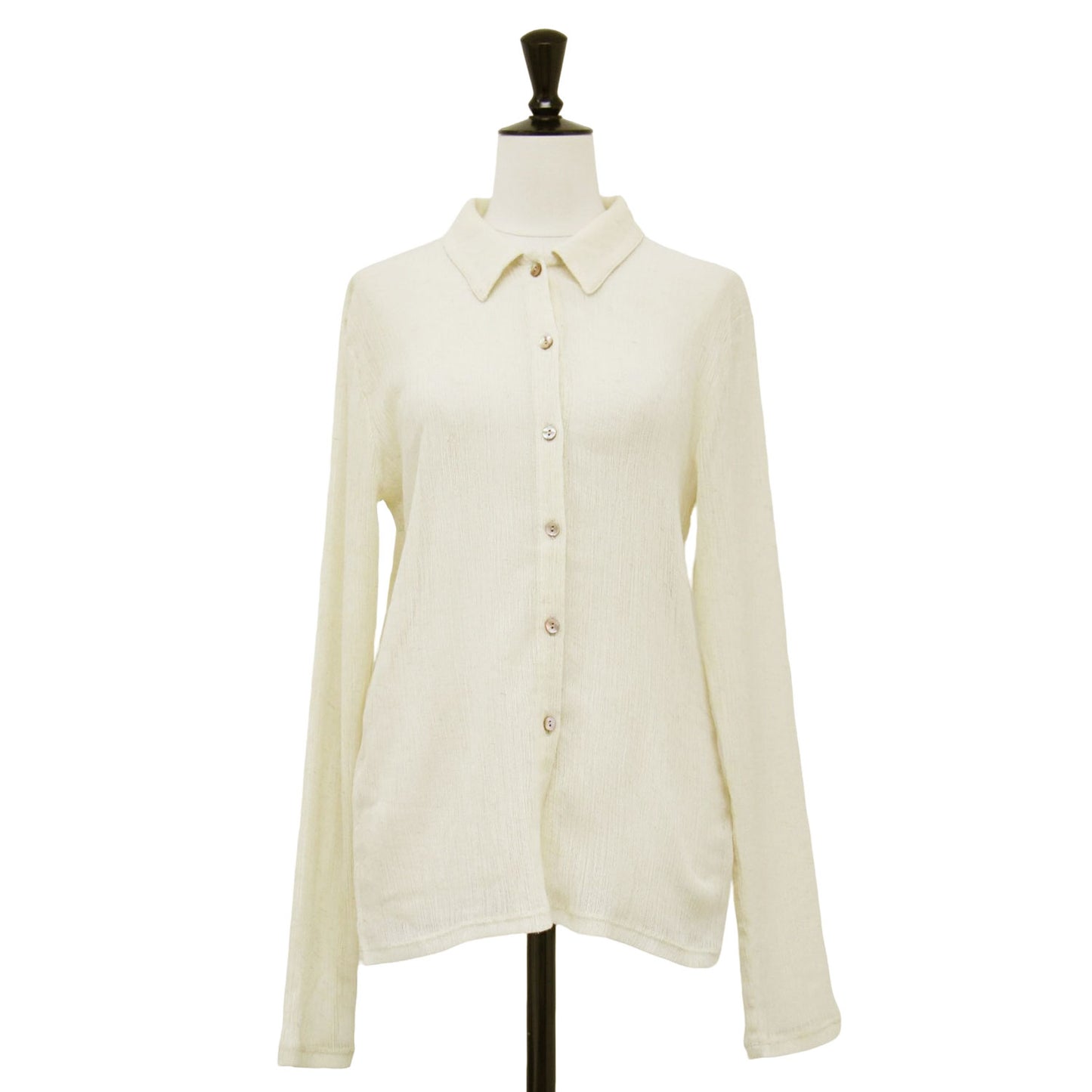 24春夏 楊柳 シャツ カーディガン / ブラウス 長袖 シアー リネン