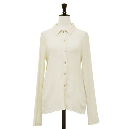 24春夏 楊柳 シャツ カーディガン / ブラウス 長袖 シアー リネン