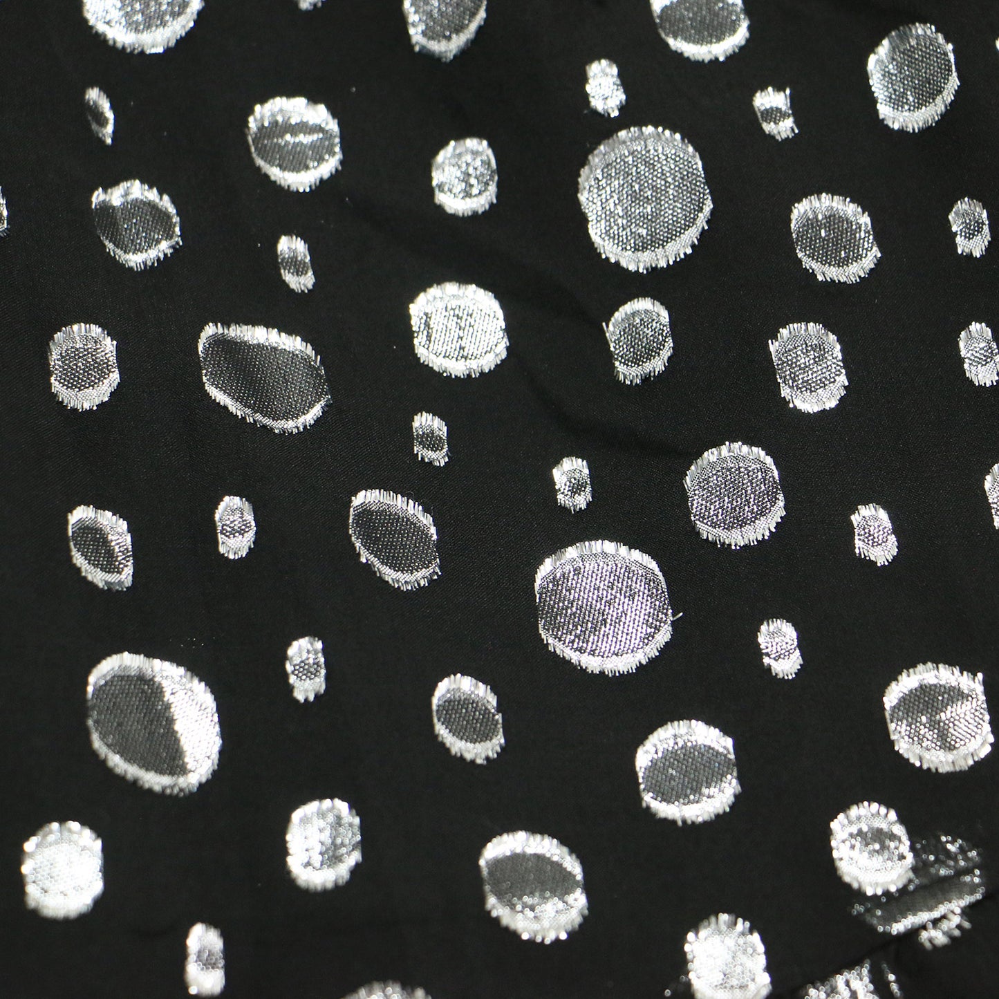 24秋冬 スペース ドット タイネック ドレス / ワンピース ミニ丈 長袖 ラグランスリーブ Aライン リボン シルク