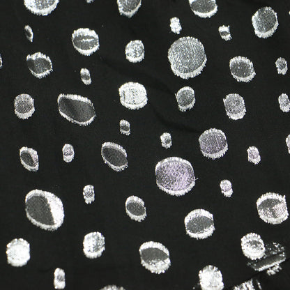 24秋冬 スペース ドット タイネック ドレス / ワンピース ミニ丈 長袖 ラグランスリーブ Aライン リボン シルク