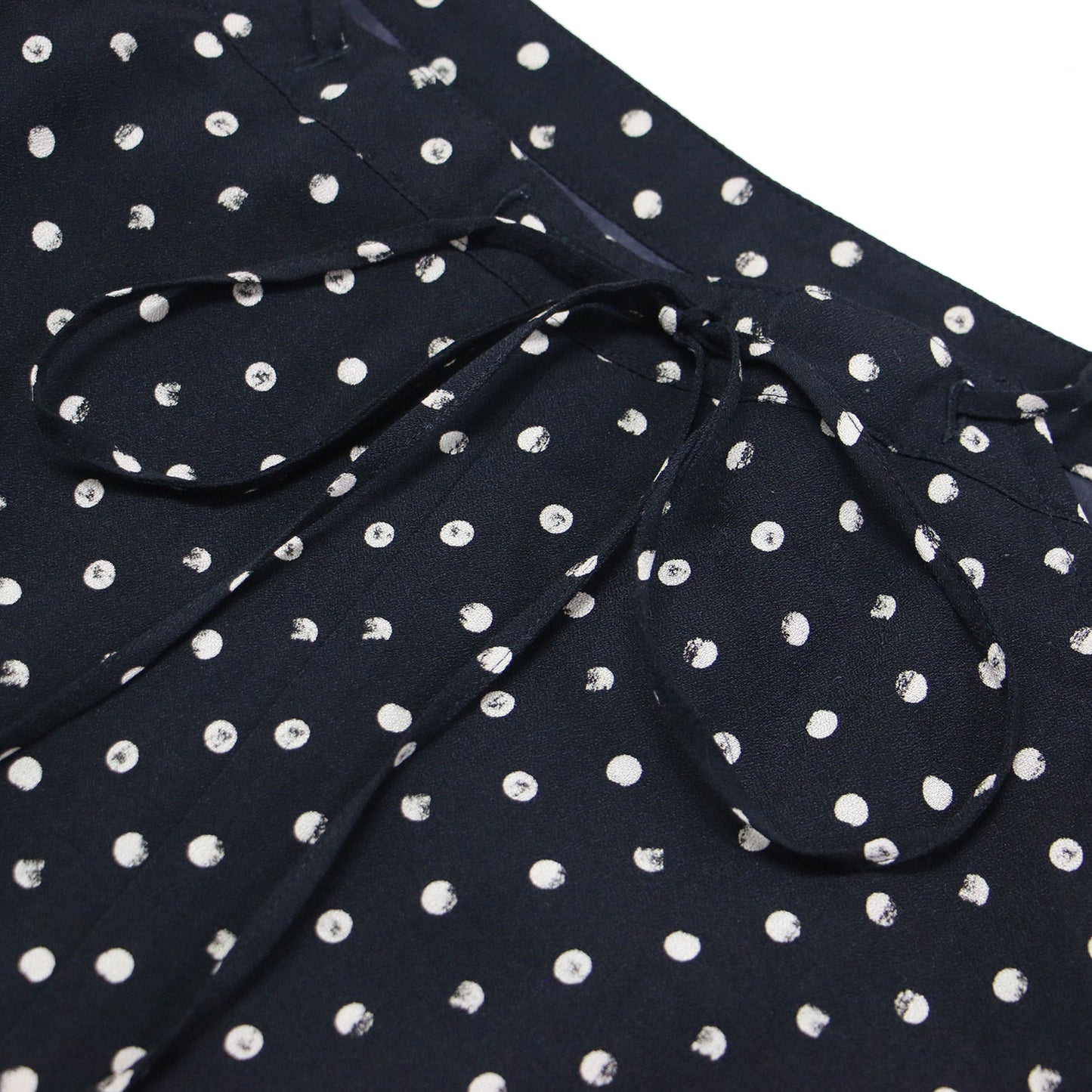 ドット キャミソール ワンピース / ノースリーブ ロング丈 フレア リボン