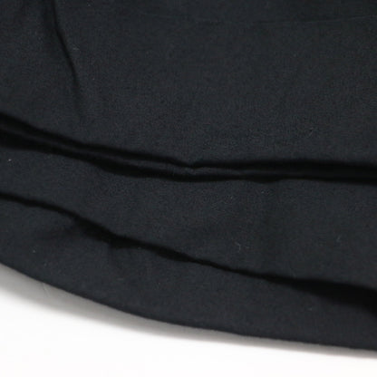 ハイネック Aライン ワンピース / ドレス 半袖 ロング丈 フレア メタルボタン コットン