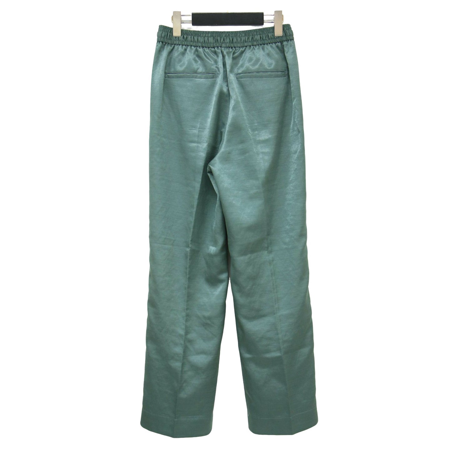 21春夏 ポリステルスラブ イージー ストレート パンツ / テーパード ウエストゴム プルオン センタープレス