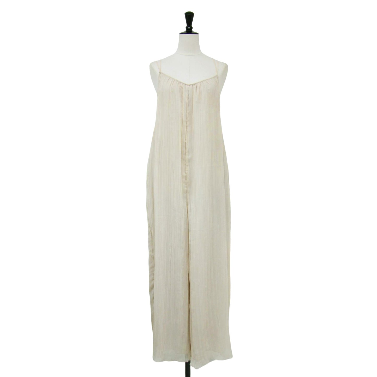 21春夏 ランダムプリーツ ジョーゼット バッククロス サロペット / オールインワン ワイドパンツ ロング丈