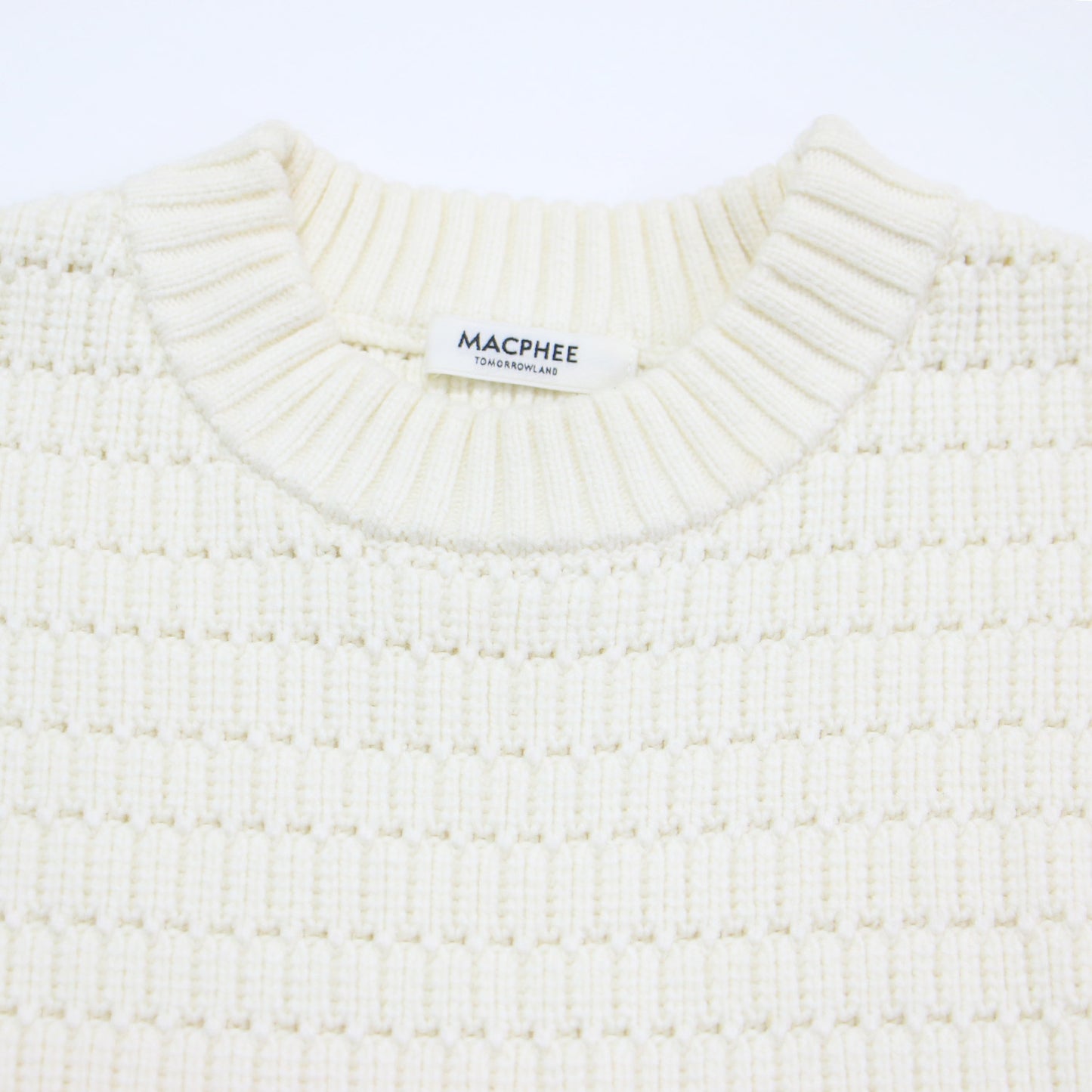 25春夏 ハイブリッドコットン クルーネック ベスト / ニット 12025102105 ノースリーブ 振り柄