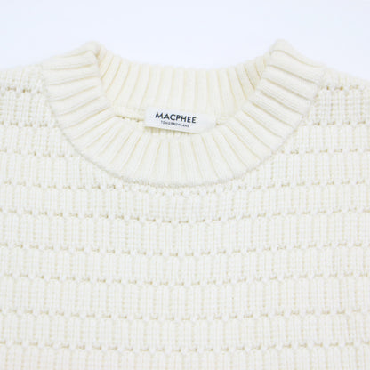 25春夏 ハイブリッドコットン クルーネック ベスト / ニット 12025102105 ノースリーブ 振り柄