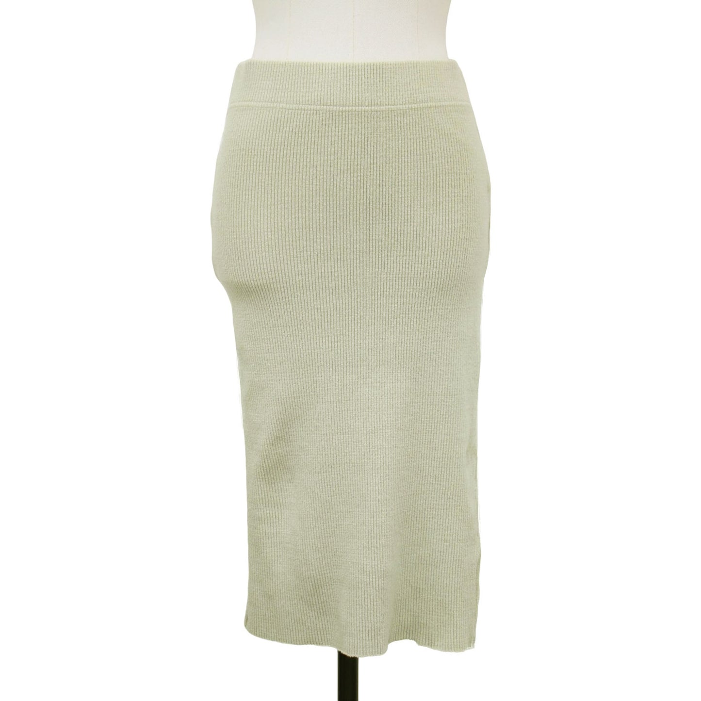 20春夏 リブ カットソー タイト スカート / cut and sewn 膝丈 ウエストゴム ストレッチ コットン