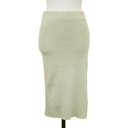 20春夏 リブ カットソー タイト スカート / cut and sewn 膝丈 ウエストゴム ストレッチ コットン