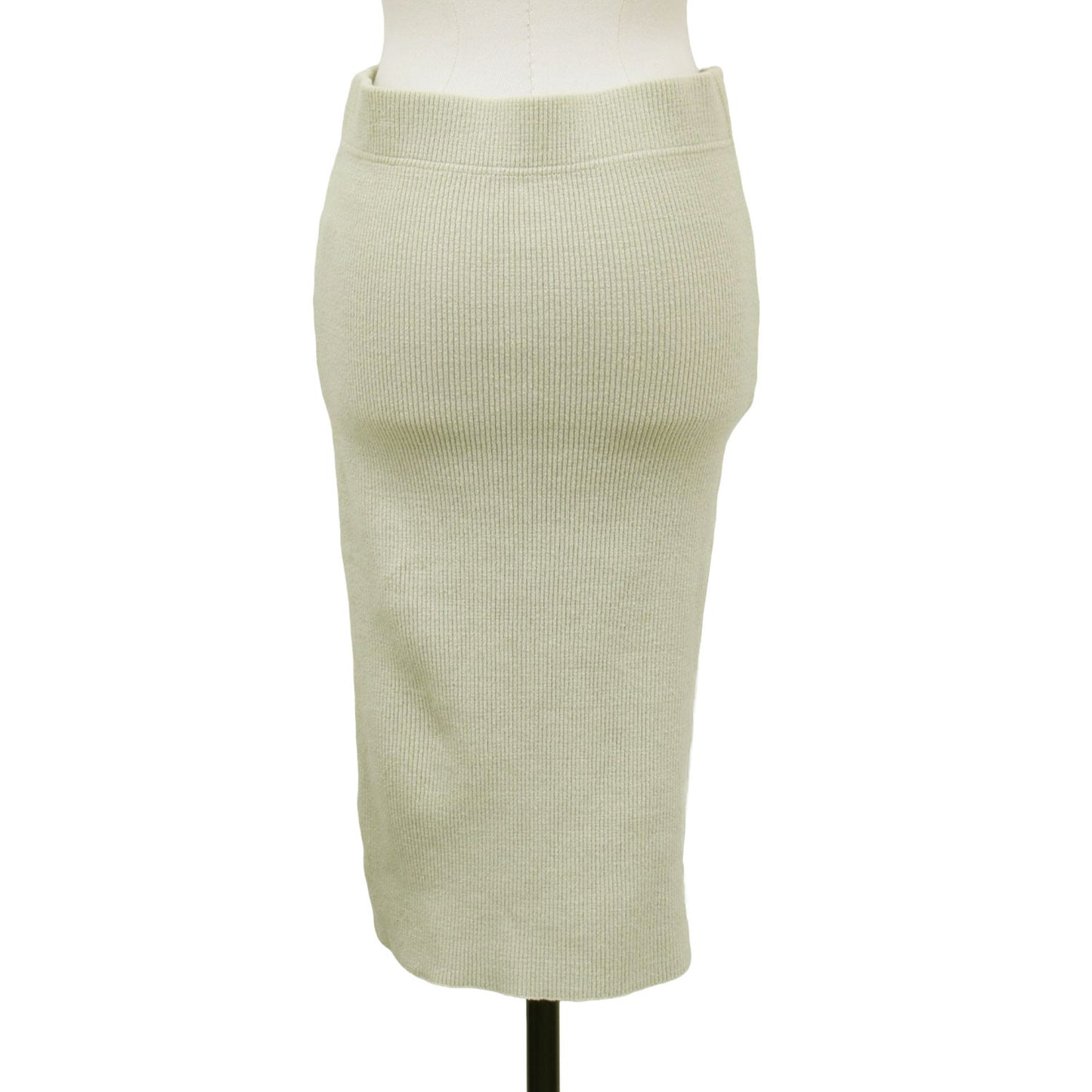 20春夏 リブ カットソー タイト スカート / cut and sewn 膝丈 ウエストゴム ストレッチ コットン