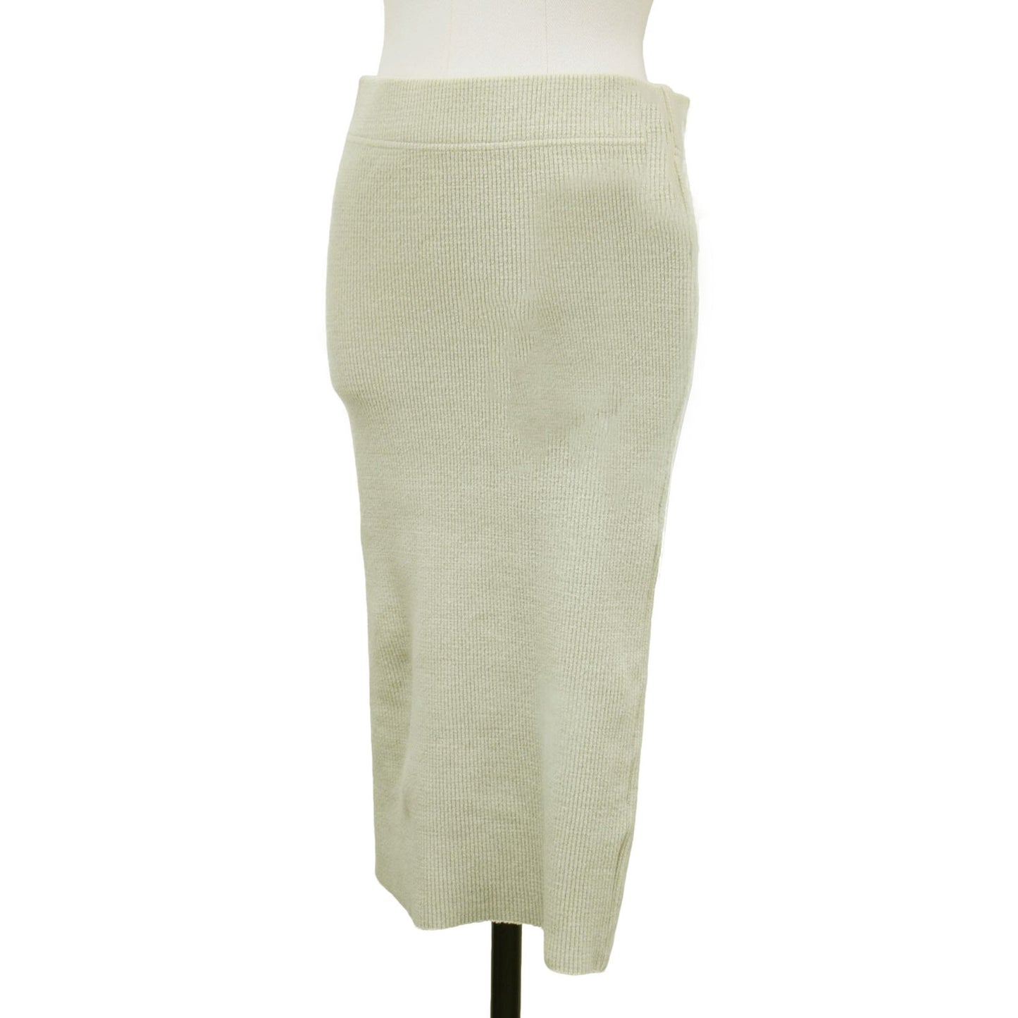 20春夏 リブ カットソー タイト スカート / cut and sewn 膝丈 ウエストゴム ストレッチ コットン