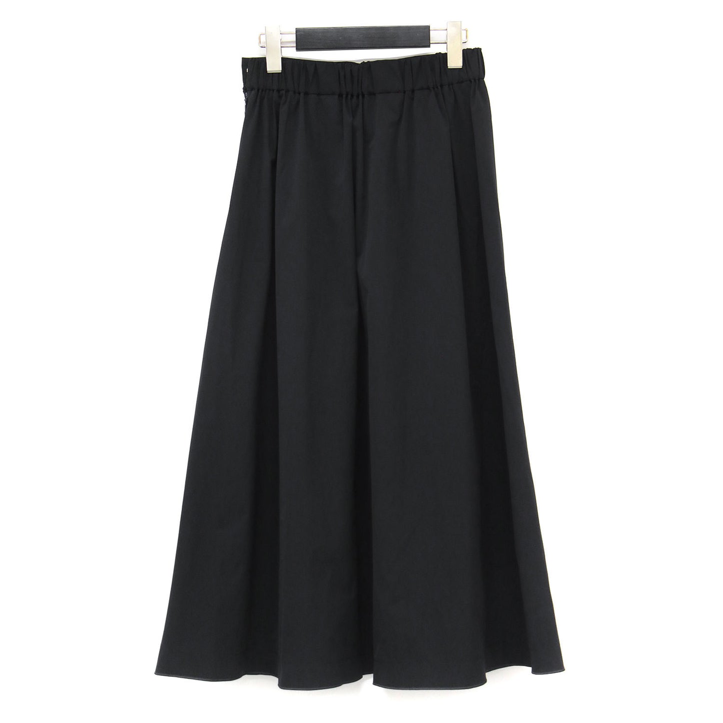 24春夏 ストレッチタフタ ボリュームギャザー スカート / ロング丈 フレア バックウエストゴム