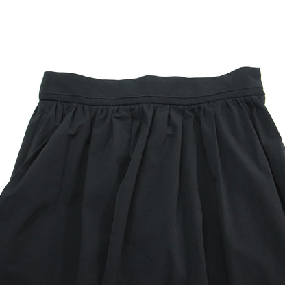 24春夏 ストレッチタフタ ボリュームギャザー スカート / ロング丈 フレア バックウエストゴム
