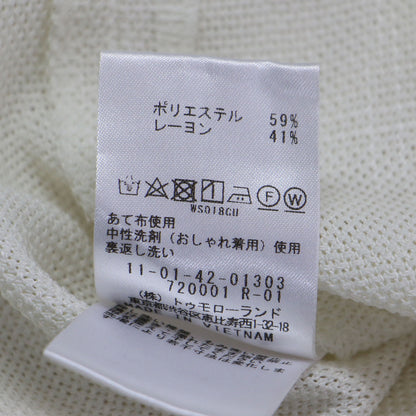 24春夏 ポリエステル レーヨン カラミ フレンチスリーブ ブラウス / プルオーバー ノースリーブ ストレッチ ギャザー