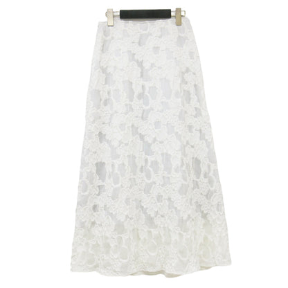 24春夏 シャーリング ジャカード セミマーメイドスカート / ロング丈 ウエストゴム 総柄 フレア コットン