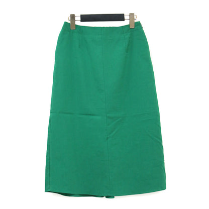 24春夏 リネン レーヨン ストレッチ バックペプラム スカート / 膝丈 セミフレア リネン