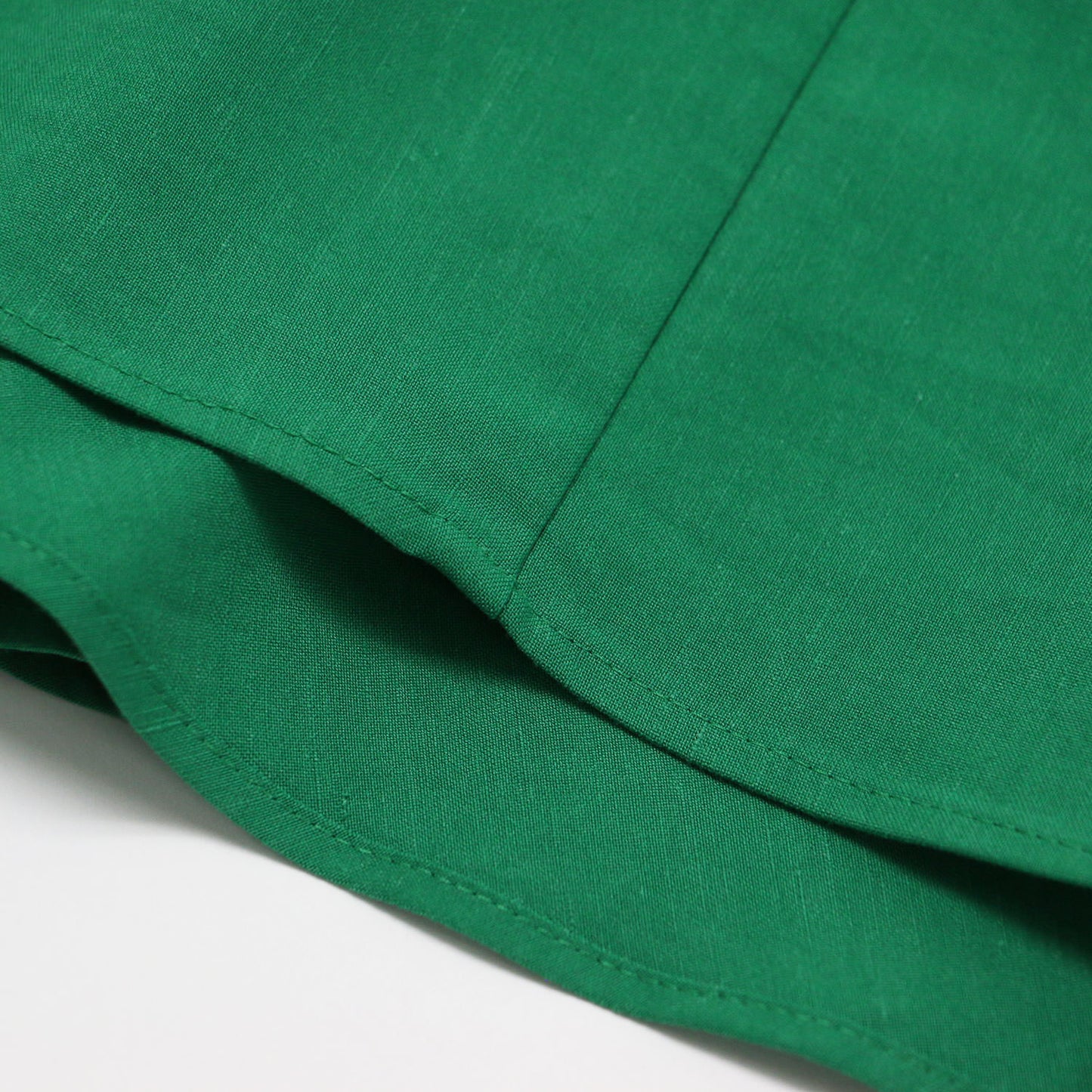 24春夏 リネン レーヨン ストレッチ バックペプラム スカート / 膝丈 セミフレア リネン