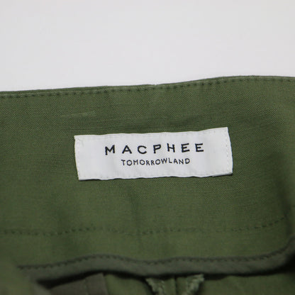 21春夏 バックサテン スラブ ミリタリーパンツ / テーパード ハイウエスト バックル ストレッチ コットン