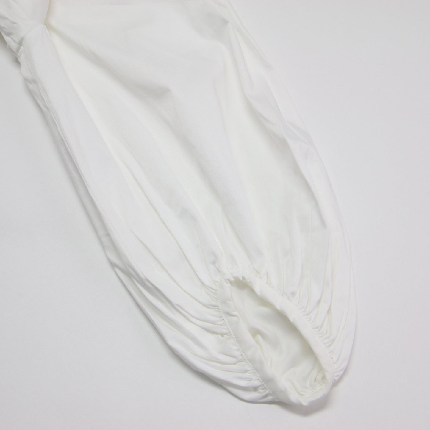 23秋冬 ハイカウントサテン パフスリーブ ワンピース / ドレス 長袖 バンドカラー ギャザー フレア ストレッチ