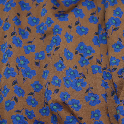 24春夏 スピアワートプリント フレアスリーブ ワンピース / ドレス ロング丈 Vネック マーメイド 花柄