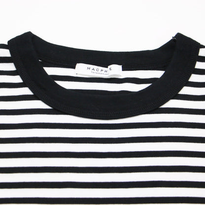 25春夏 シルキー ジャージー ハーフスリーブ プルオーバー / Tシャツ クルーネック ボーダー コットン