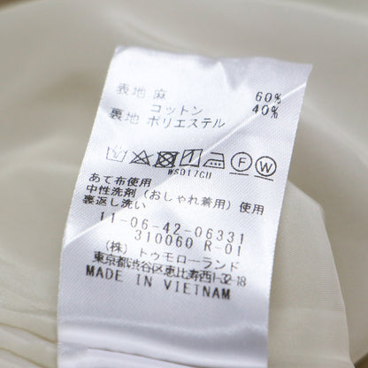 24春夏 リネン コットンムーブ フレンチスリーブ ティアード ワンピース / ロング丈 Aライン フレア ギャザー