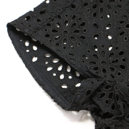 23春夏 サークルフラワー エンブロイダリー ティアード ブラウス / プルオーバー フレンチスリーブ ギャザーコットン