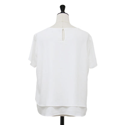 21春夏 ハーフスリーブ フレア ブラウス / Pearl GGT Elida プルオーバー クルーネック Aライン