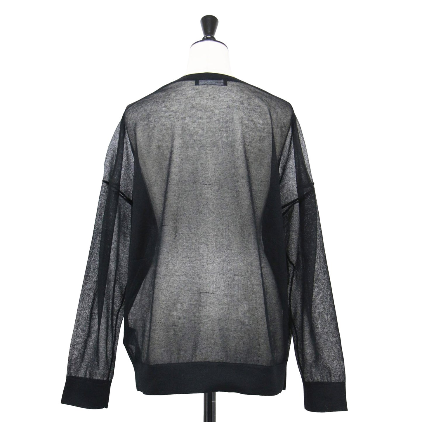 25春夏 シアー プルオーバー / ニット 長袖 ロングスリーブ クルーネック ワイド リブ