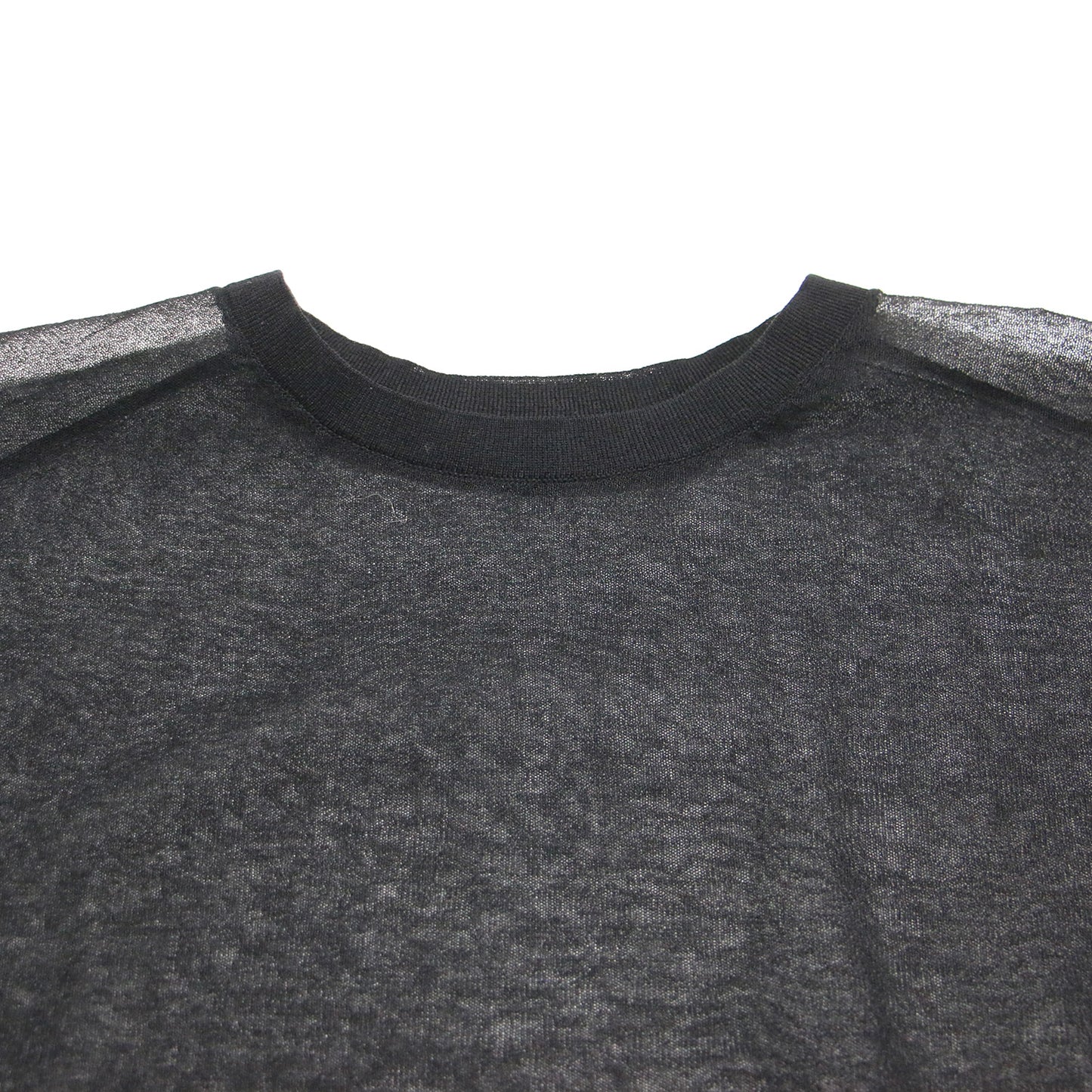 25春夏 シアー プルオーバー / ニット 長袖 ロングスリーブ クルーネック ワイド リブ