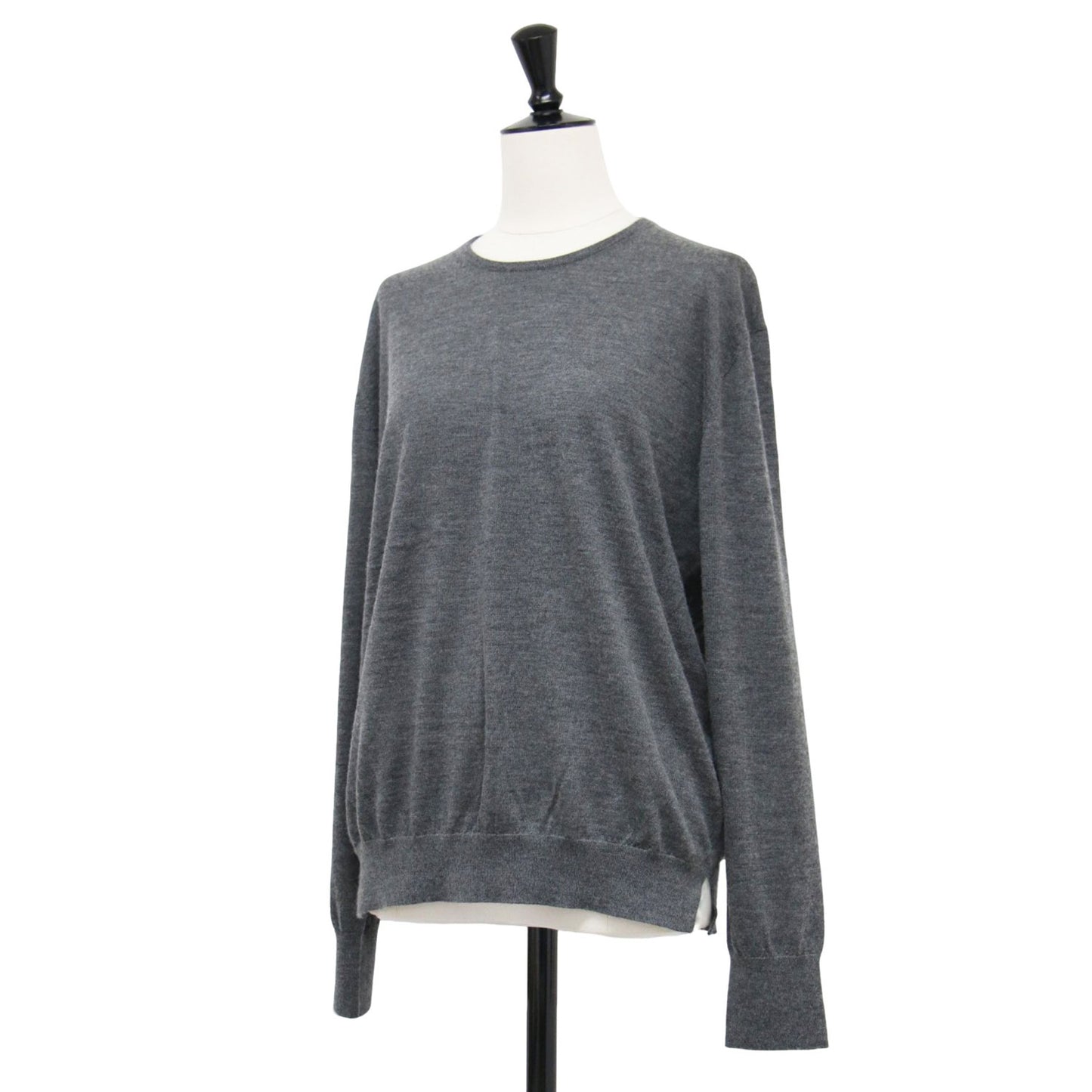 24秋冬 18G カシミヤ シルク クルーネック ニット / FALL1 プルオーバー 長袖 ハイゲージ